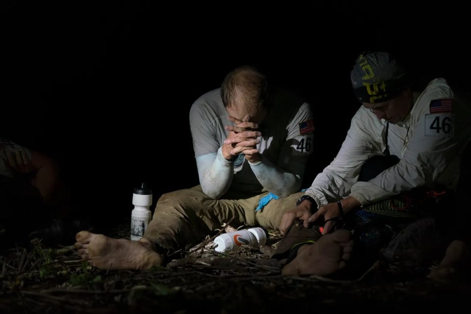 Dan face-down in Fiji, Eco Challenge 2019